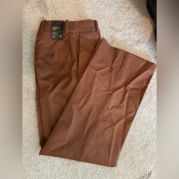 Aritzia babaton Agency Pants size 00 cognac brown NWT - Picture 1 of 1